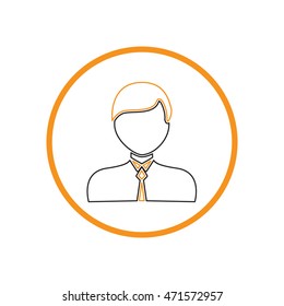 A male avatar. Picture a man.  icon image guy in tie . Manager or an office worker .