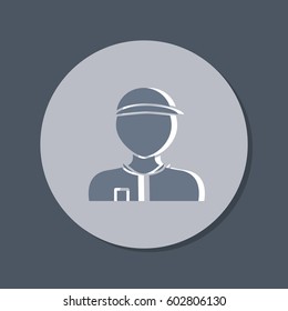 A male avatar. Picture a man. icon image Man wearing a cap. worker or employee