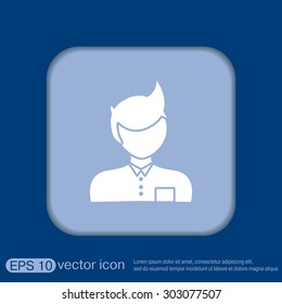A male avatar. Picture a man.  Manager or an office worker .