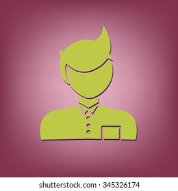 A male avatar. Picture a man.  Manager or an office worker .