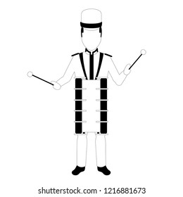 Male avatar playing the drum. Vector illustration design