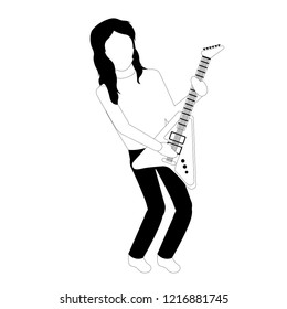 Male avatar playing an electric guitar. Vector illustration design