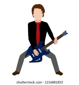 Male avatar playing an electric guitar. Vector illustration design