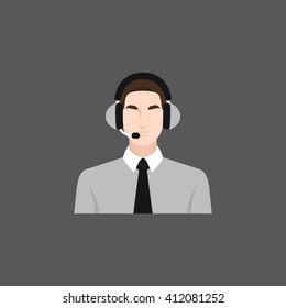 A male avatar of professions people. Flat style icons. Occupation avatar. Customer service icon. Vector illustration