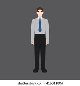 A male avatar of professions people. Front view. Full body. Flat style icons. Occupation avatar. Business man / employee icon. Vector illustration