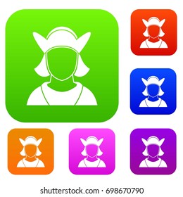 Male avatar set icon in different colors isolated vector illustration. Premium collection