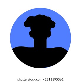 Male avatar silhouette concept. Icon for website and graphic element for social media. Incognito and anonymous, faceless character in shadows. Secret and mystery. Cartoon flat vector illustration