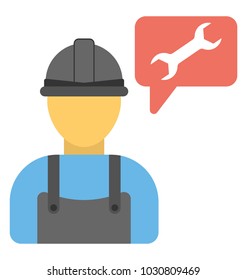 
A male avatar and a spanner symbol of a builder
