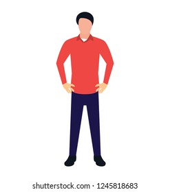 Male Avatar Standing Flat Icon Design Stock Vector (Royalty Free ...