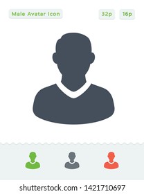 Male Avatar - Sticker Icons. A professional, pixel aligned icon.