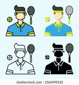 Male Avatar: Tennis Sports Icon Set