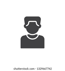 Male avatar vector icon. filled flat sign for mobile concept and web design. Young man person glyph icon. Faceless people avatar symbol, logo illustration. Pixel perfect vector graphics