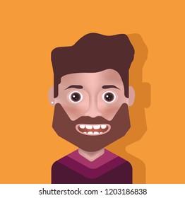Male avatar. Vector illustration