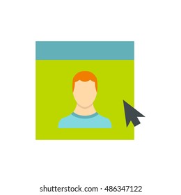Male avatar in website icon in flat style isolated on white background. People symbol vector illustration