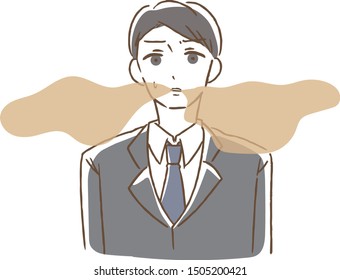 A male with Bad breath illustration