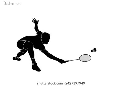 male badminton player silhouette athlete playing badminton