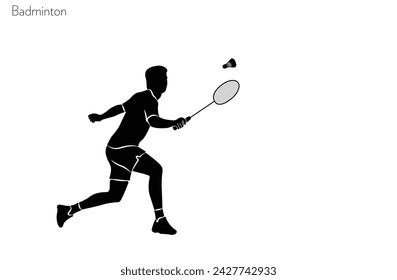 male badminton player silhouette athlete playing badminton