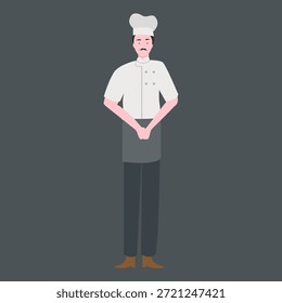 Male Baker Holding Bread Flat Vector Illustration