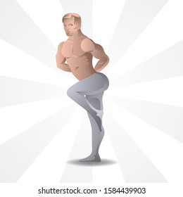 Male ballet dancer dancing on an isolated background. Vector image. eps 10