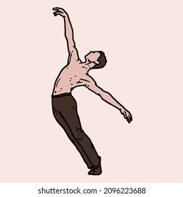 Male Ballet Dancer Vector Illustration