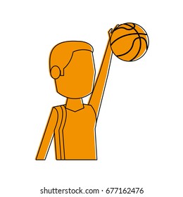 male basketball player athlete sport avatar icon image 