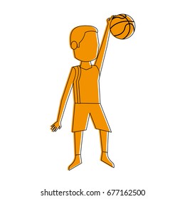 male basketball player athlete sport avatar icon image 