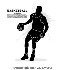 Male basketball player silhouette vector