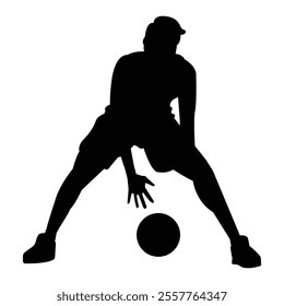 Male Basketball Players Silhouettes Icon for Sports and Team Themes