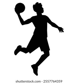 Male Basketball Players Silhouettes Icon for Sports and Team Themes