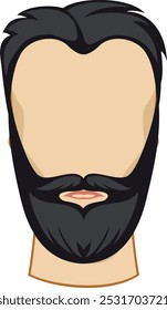 Male beard and mustaches style. Haircut color icon