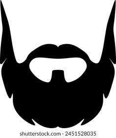 Male beard silhouette. Barbershop graphic. Vector bearded face. Male Portrait element. Face Decoration. Fathers Day
