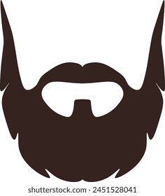 Male beard silhouette. Barbershop graphic. Vector bearded face. Male Portrait element. Face Decoration. Fathers Day