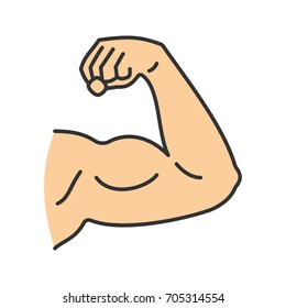 Male bicep color icon. Isolated vector illustration