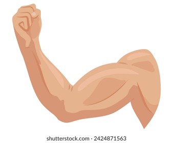 Male biceps muscles icons set. Sportsman arm with strong biceps. Vector symbol of healthy power. Athletic body with tense muscles hand isolated onwhite background