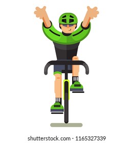 Male Bicycle Rider Vector Illustration