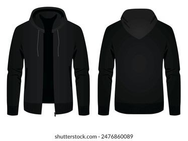 Männlicher schwarzer Pullover. Vektorillustration