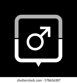 Male -  black vector icon