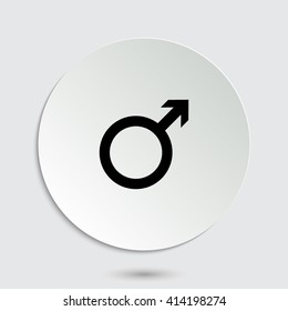 Male - black vector  icon with shadow