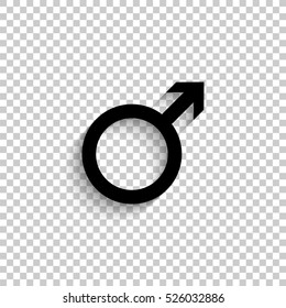 Male - black vector  icon with shadow