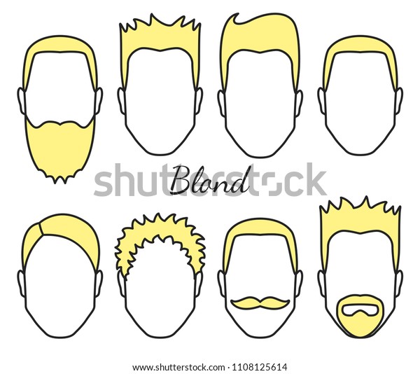 Male Blond Hair Face Fungus Styles Stock Vector Royalty Free