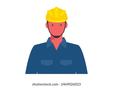 Male blue collar worker. Simple flat illustration