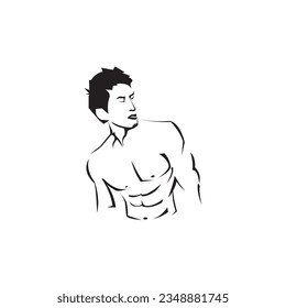 male body abstract vector illustration design