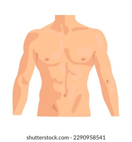 Male body correction illustration in color cartoon style. Editable vector graphic design.