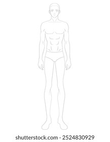 Male Body Fashion Template Vector for Fashion Designer and Fashion Illustrator