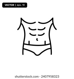 male body icon, ideal male body icon. vector eps 10