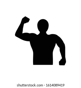Male body muscle silhoutte design vector
