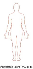 Male Body Outline. Vector Illustration