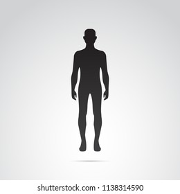 Male Body Shape. Silhouette Of An Adult Man. Vector Icon.