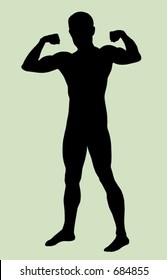 Male body silhouette (vector illustration)