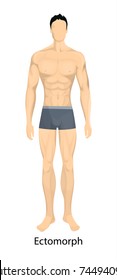 Male body types. Ectomorph body type of man.